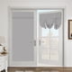 thumbnail image 2 of 1 paquete Cortina de puerta - cortinas de oscurecimiento habitación oscurecimiento privacidad atar cortina de ventana para patio vidrio/puerta ciega puerta francesa, W 26 x L 68, gris claro, 2 of 3