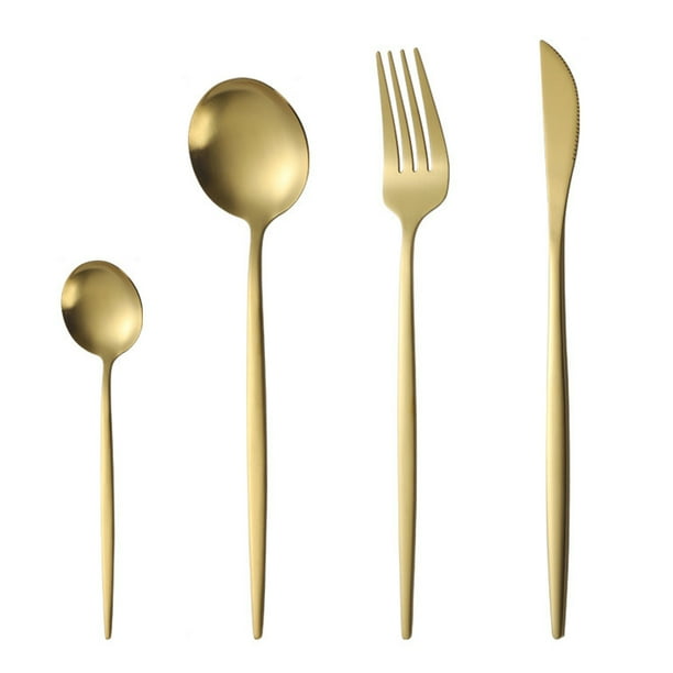 Juego de cubiertos para 2, juegos de utensilios de acero inoxidable, juegos de cubiertos, tenedores, cucharas y cuchillos para la cocina del hogar.