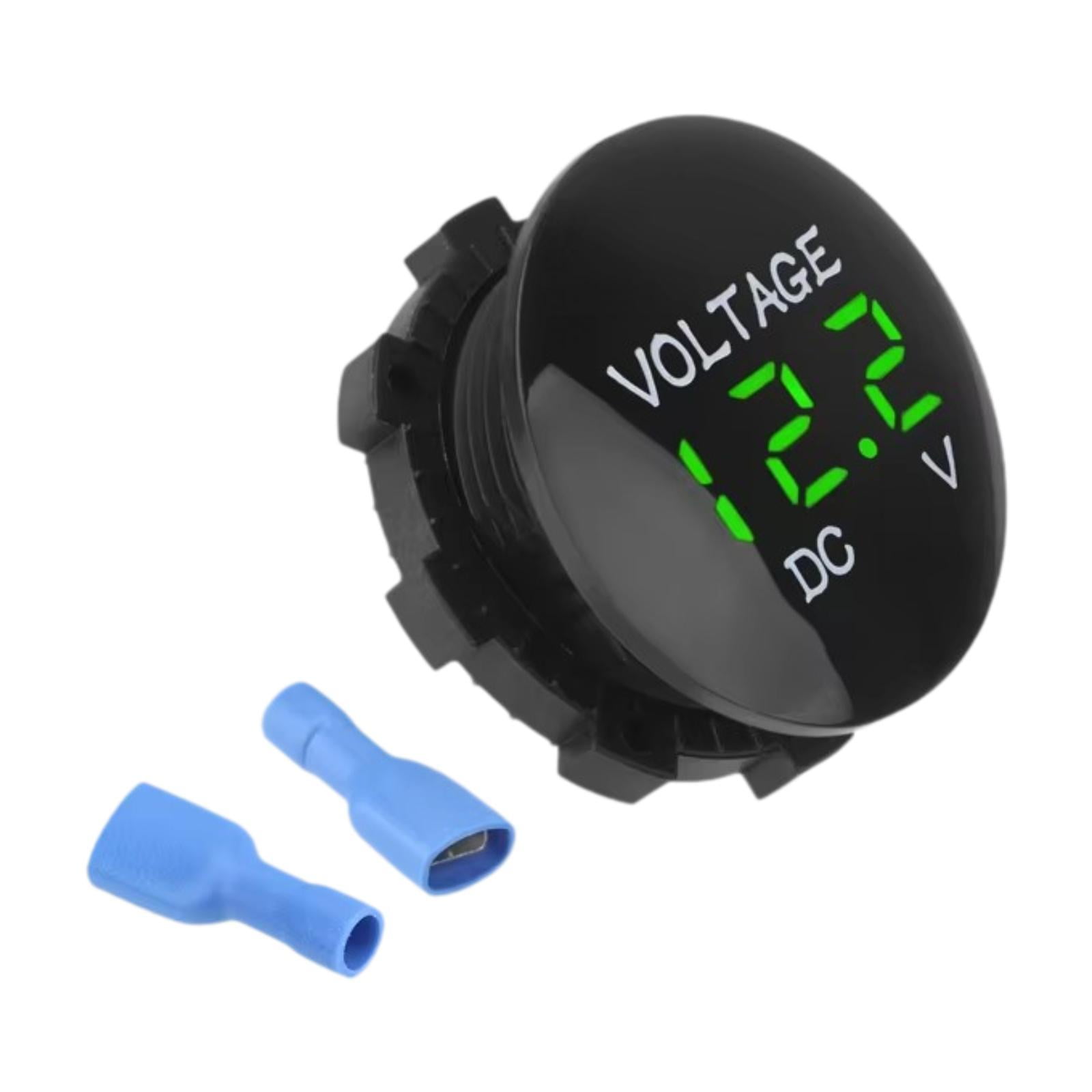 Ioensy - Medidor De Voltaje Digital Para 12 V-24 V Con Pantalla Digital Led Medidor De Voltaje Para Automóvil Verde Digital