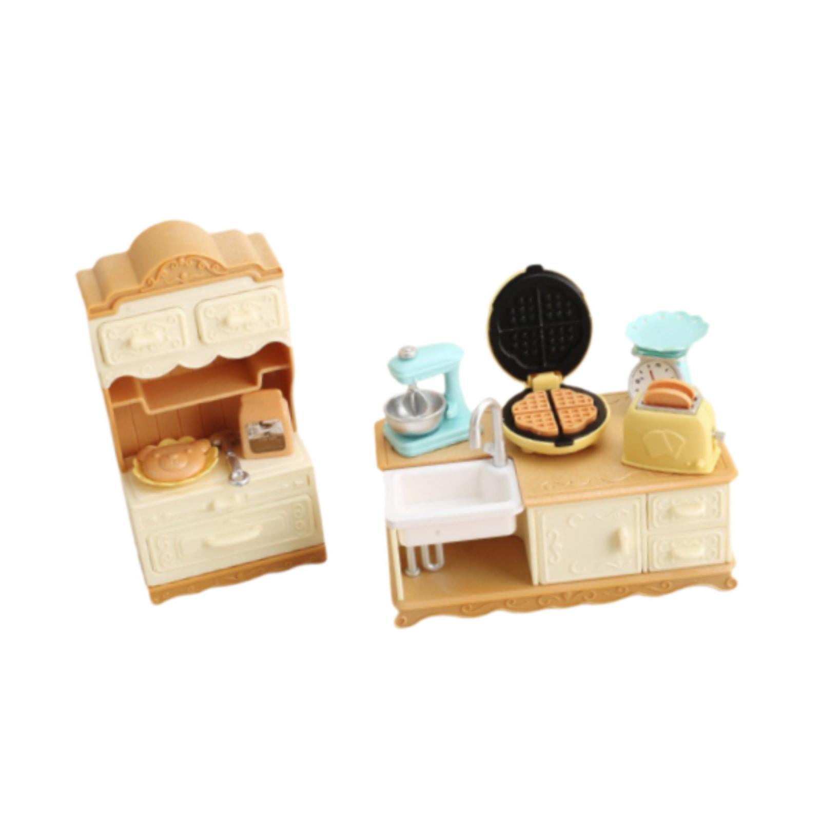 Magideal - Juego De Cocina En Miniatura, Batidor De Huevos Y Máquina De Hacer Pan, Accesorios De Cocina Para Casa De Muñecas De Coordinación Para Niñas Y Niños P