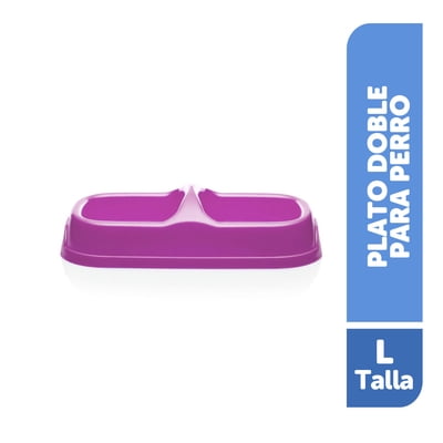 Plato Para Perro Doble Tamaño L 1 Un Buddy Pet