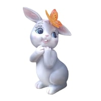 Magideal - Figuras De Conejo En Miniatura Con Esculturas De Luz De Mariposa Solar Para Gris