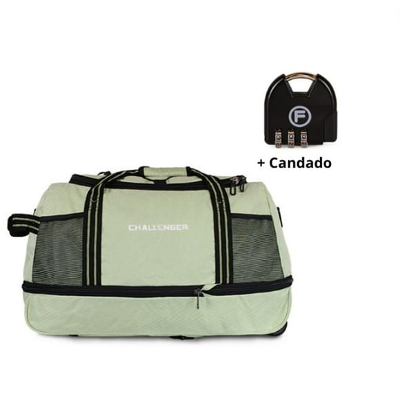 Bolso Tipo Mochila Con Ruedas Verde + Candado