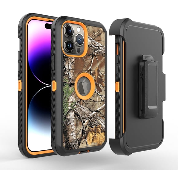 Funda Fastsun para iPhone 15 Pro Max Camuflaje Naranja