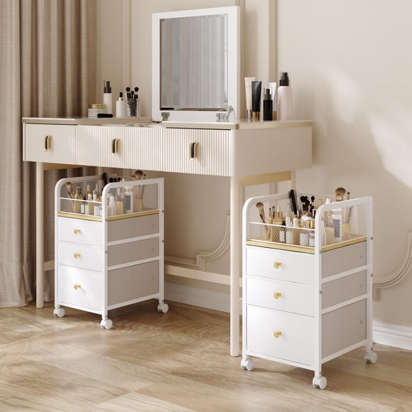 Organizador de Maquillaje ZQUYAJ con Carrito Rodante y Cajones