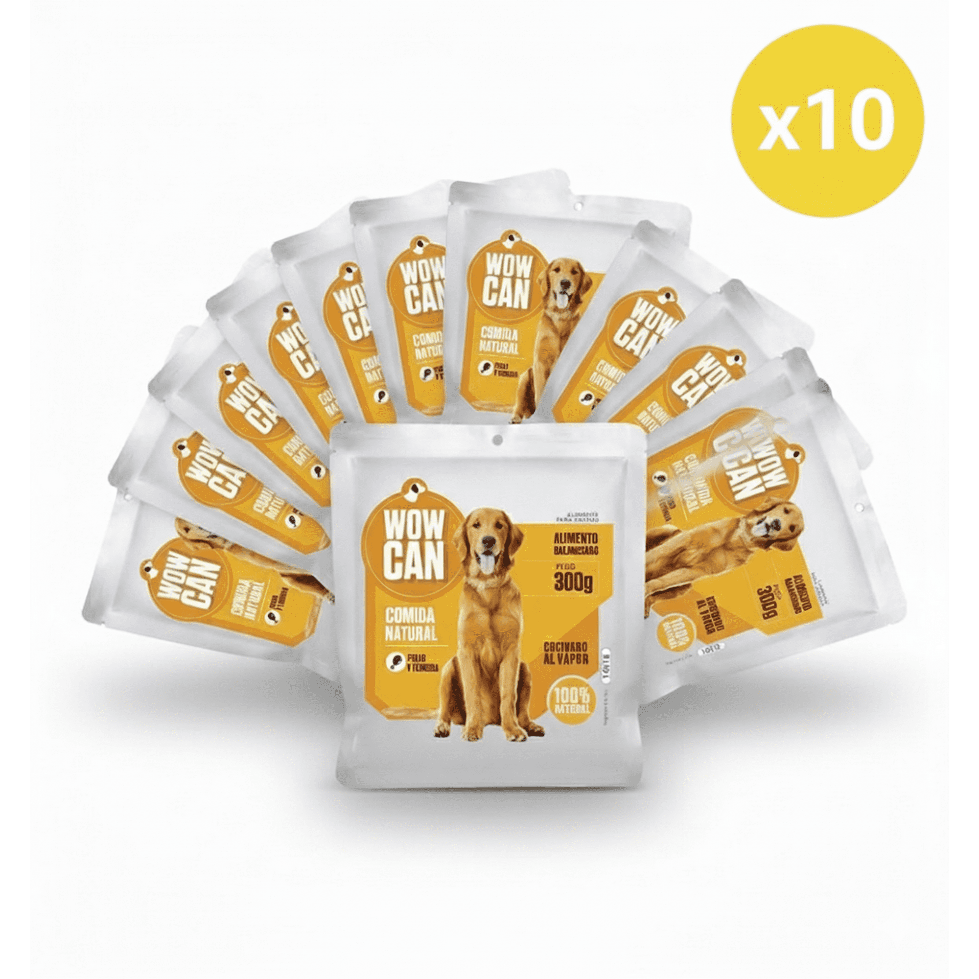 Pack X10 Pollo-vacuno 300gr Wow Can