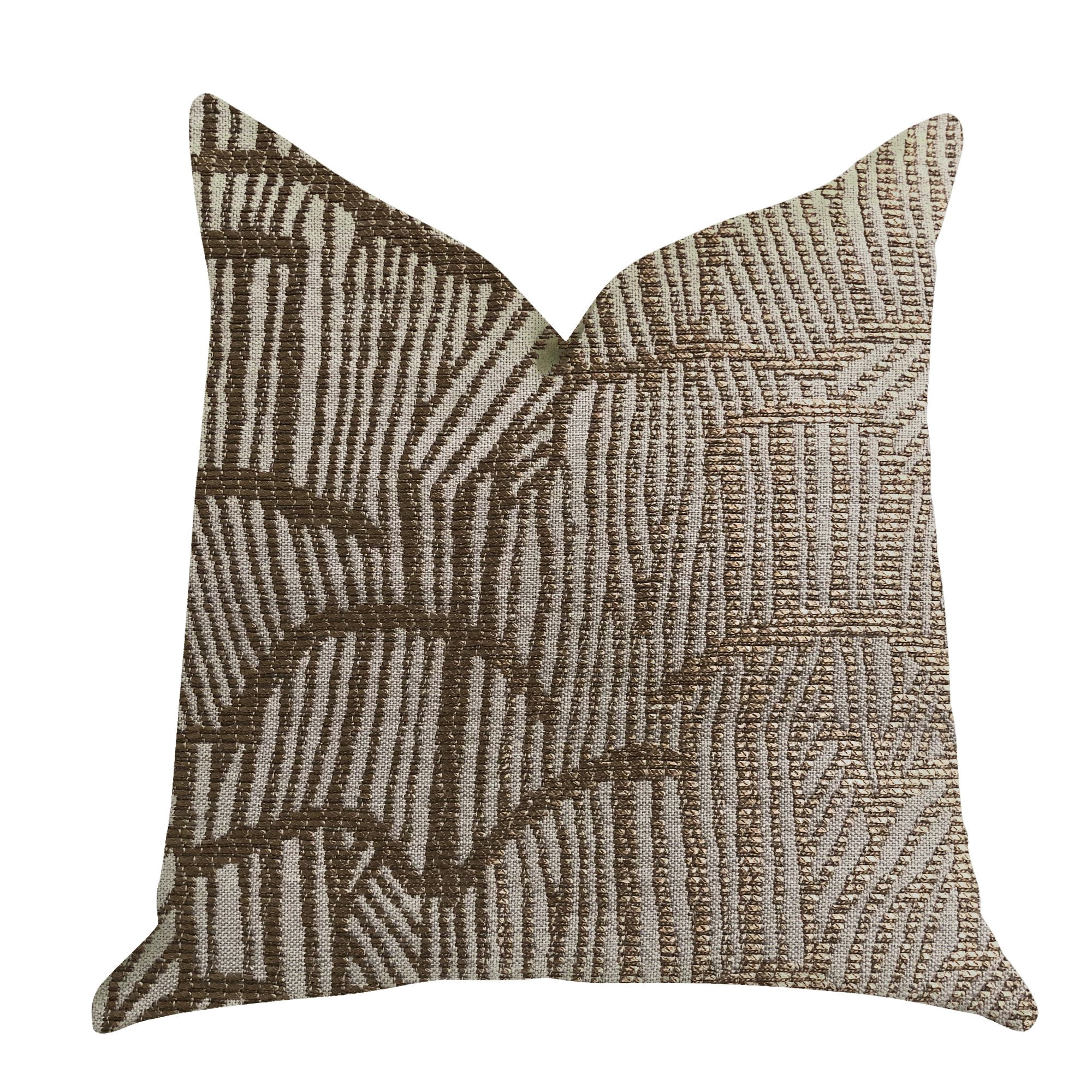 Cojín Plutus Brands, Bronce Metálico, Doble Cara, 40 X 40 Cm
