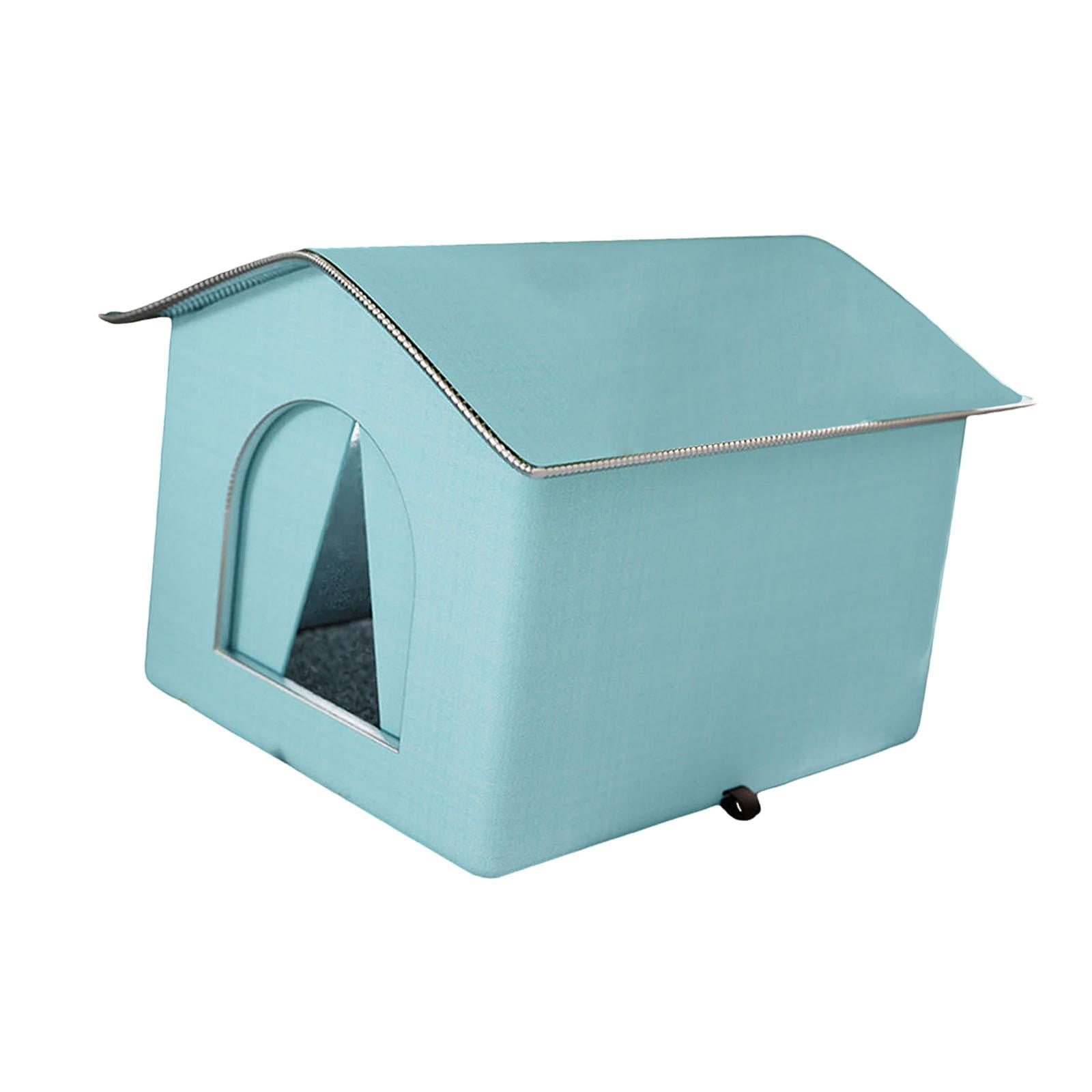 Ioensy - Casa Para Gatos Al Aire Libre, Cama Para Perros, Casa Para Perros, Refugio Cálido Y Aislado Para Gatos Callejeros, Para Perros, Color Azul, Grande