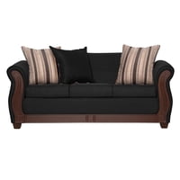 Ruzam Mobel - Sofá Atenas 3 Cuerpos Negro