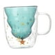 thumbnail image 4 of Tazas de Navidad Taza de café linda Gafas Regalos románticos Cristalería Café Té Taza de vidrio doble de Navidad para la pared de vacaciones, 4 of 5