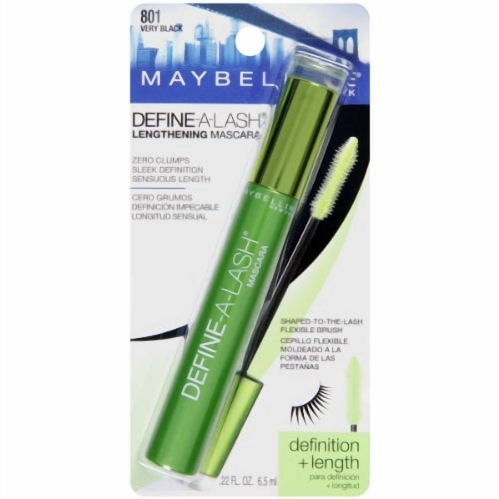Maybelline New York - Máscara Maybelline Define-a-lash En Negro Intenso, Alarga Y Da Forma A Pestañas, 0.623ml