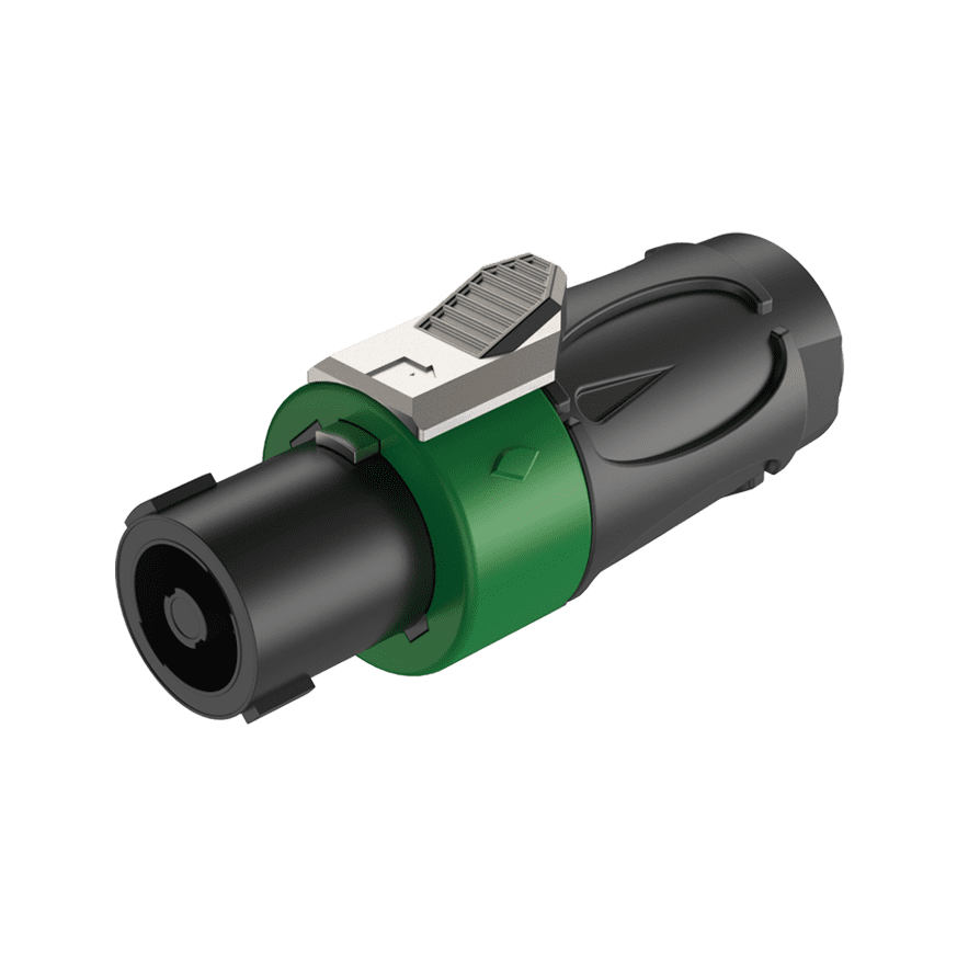 Roxtone - Conector Speakon Hembra De Altavoz 4 Polos Niquelados, Verde