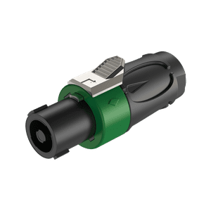 Roxtone - Conector Speakon Hembra De Altavoz 4 Polos Niquelados, Verde