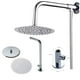 thumbnail image 1 of Kit Brazo De Ducha Para Flexible de 30Cm + Plato Redondo N8 en Acero Inoxidable, 1 of 3