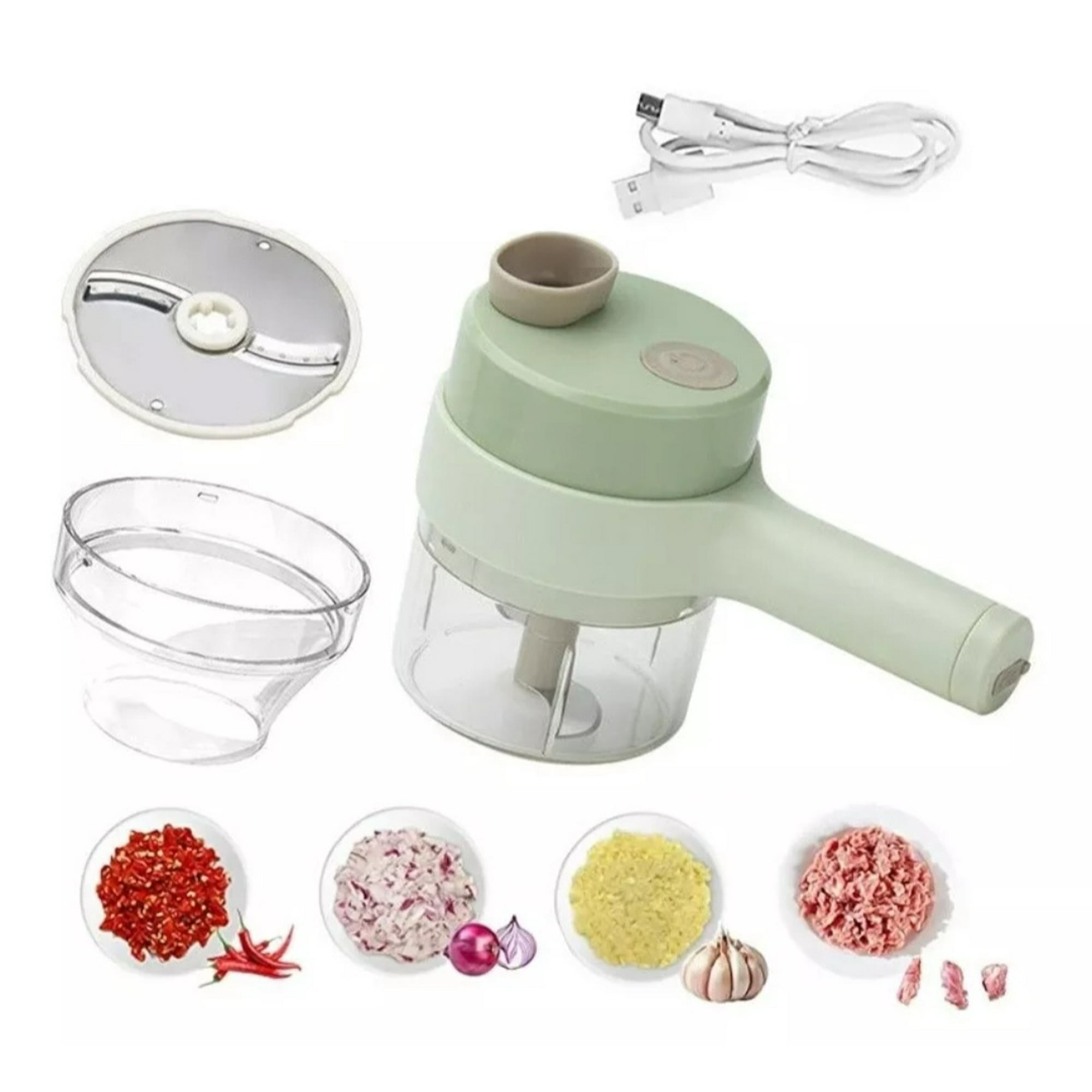 Mundo Eve - Cortador De Verduras 2 En 1 Recargable Usb F 254