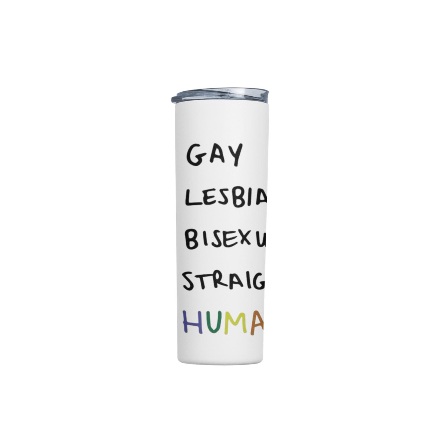 Sm - Termo Botella Térmica Orgullo Lgtb Arcoiris Lgbtiq Human Blanco