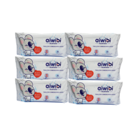 Pack 6 Paquetes Toallitas Húmedas Aiwibi 99.91% 480 Unidades