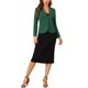 thumbnail image 2 of INSPIRE CHIC Blazer de Trabajo para Mujer con Cuello con Solapa, Manga Larga, Chaqueta de Traje, Verde Oscuro XL, 2 of 6