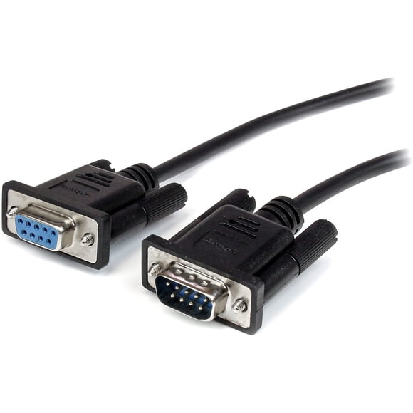 Cable Serial StarTech.com 1 m Negro DB9 RS232 Macho a Hembra