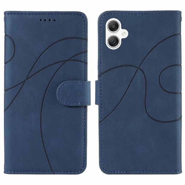 Funda tipo cartera con tapa para Samsung Galaxy A07 con tarjetero, soporte y cubierta magnética Azul