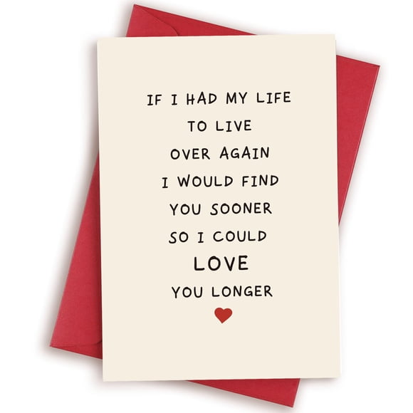 Tarjeta de cumpleaños Love You Longer, poema romántico y divertido aniversario