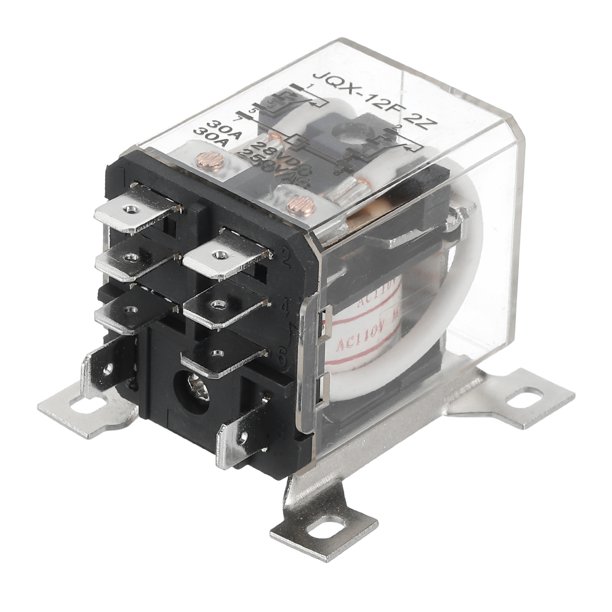 Relé Electromagnético AC110V 30A, Relé de Alta Potencia DPDT 2NO 2NC 8 Terminales Montaje en Riel Din