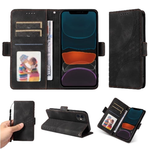 Carcasa Foxdock Iphone 11 De Cuero Pu, Diseño Acolchado Clásico, Protección Contra Caídas Y Rayones