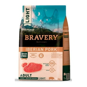 Bravery - Alimento Super Premium Light Para Perros Adultos Razas Medianas Y Grandes Sabor Cerdo 4 Kg