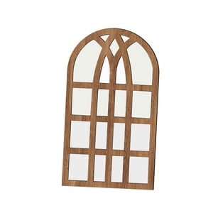 Bothyi - Espejo De Panel De Ventana Arqueado, Decoración Del Hogar De Pared Acrílica Para Chimenea, Cocina, Hogar, Marrón