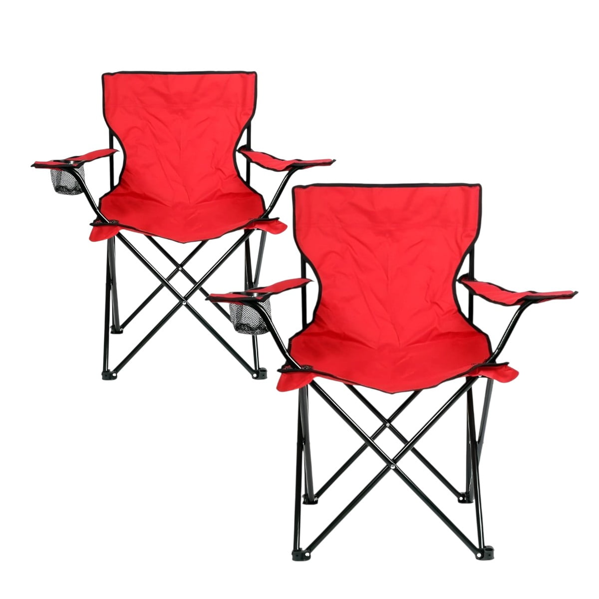 Genérico - Pack X2 Silla Plegable Camping Silla Playa Con Portavasos
