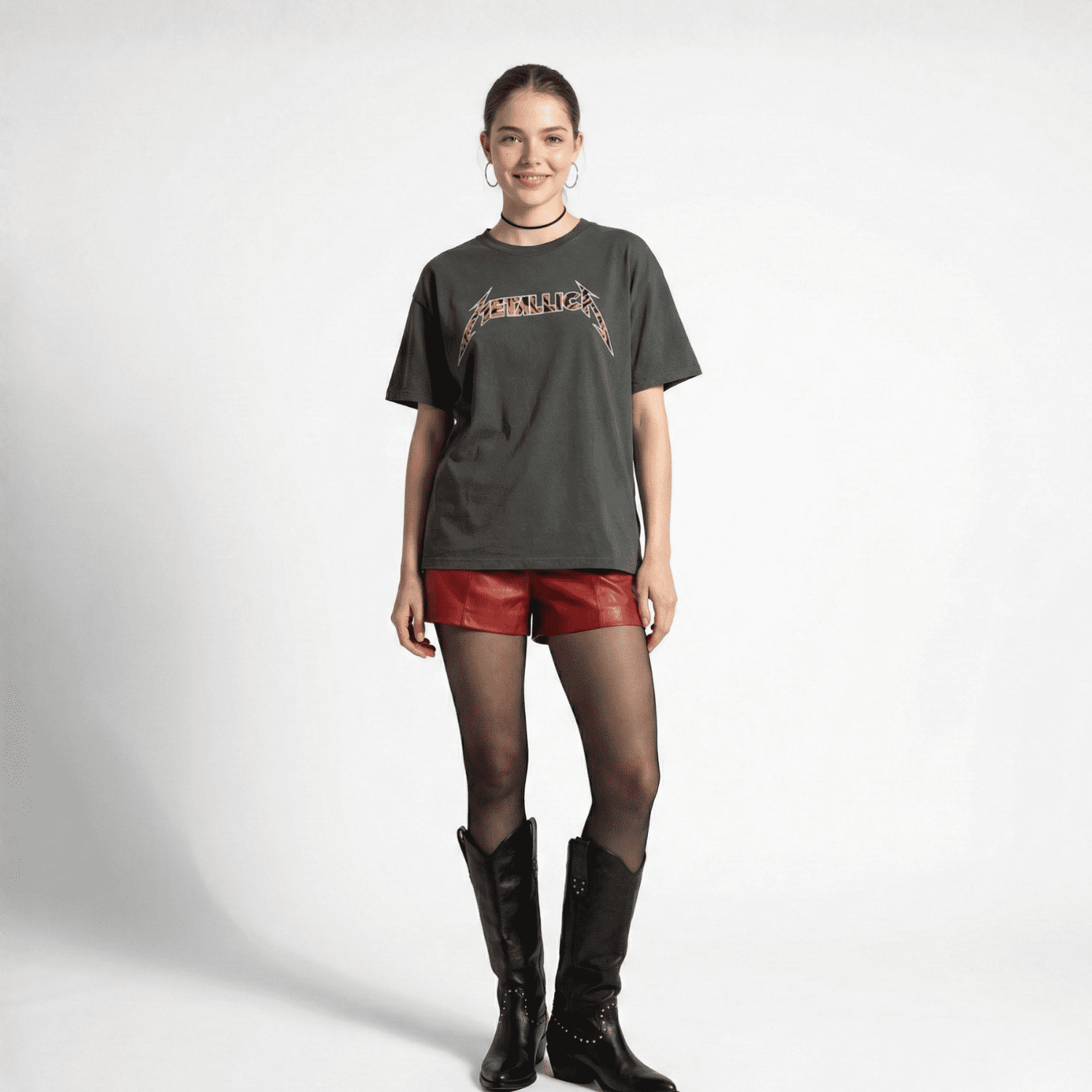 Polera Manga Corta Logo Negro Metallica