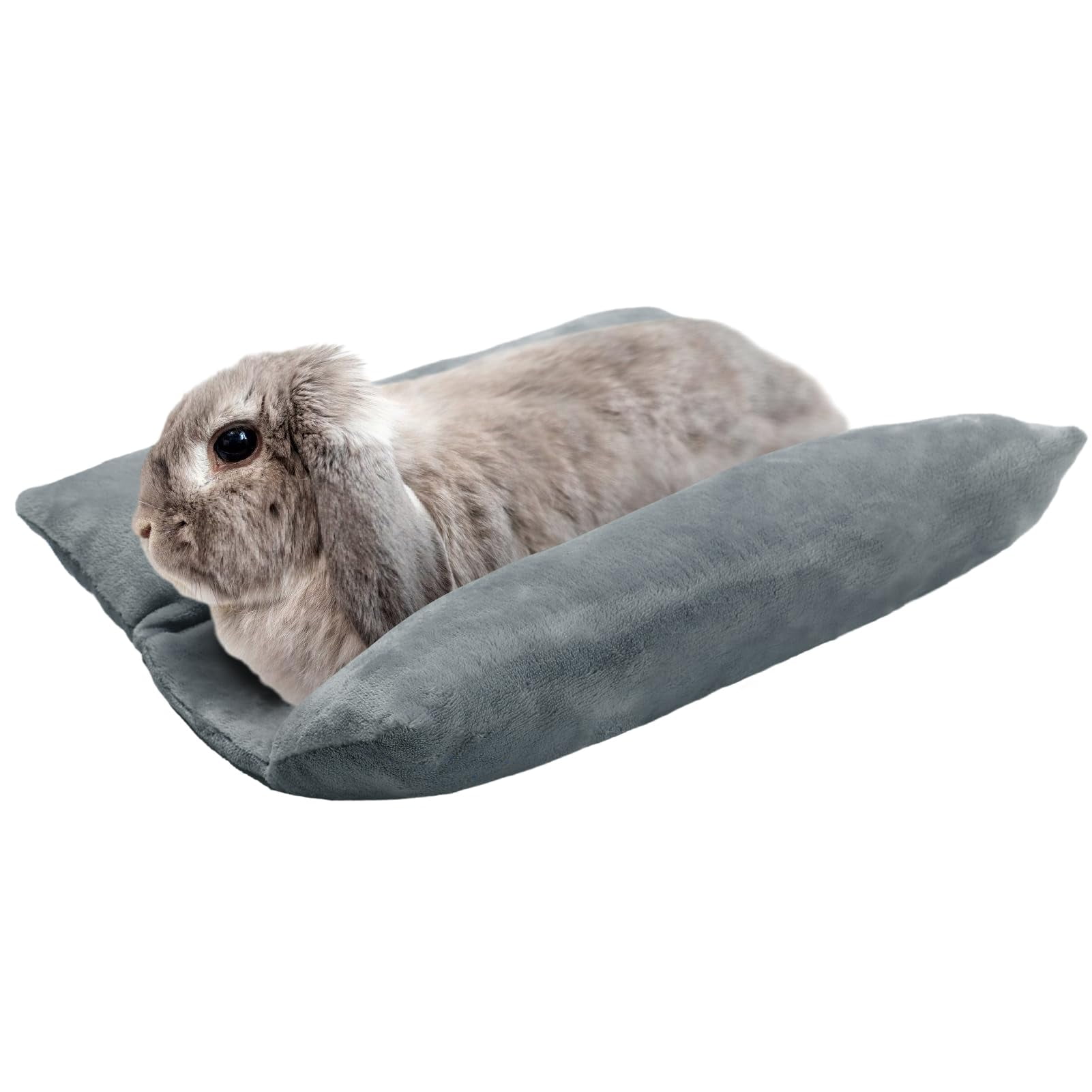 Xusx111 - Cama De Conejo Para La Jaula De Conejo - Espesado Suave Prevenir Dolores Hocks Alfombra De Peluche Con Almohadas De Algodón, Pequeño Animal Alfombra Para Hutch Dormir En Interiores, Gris
