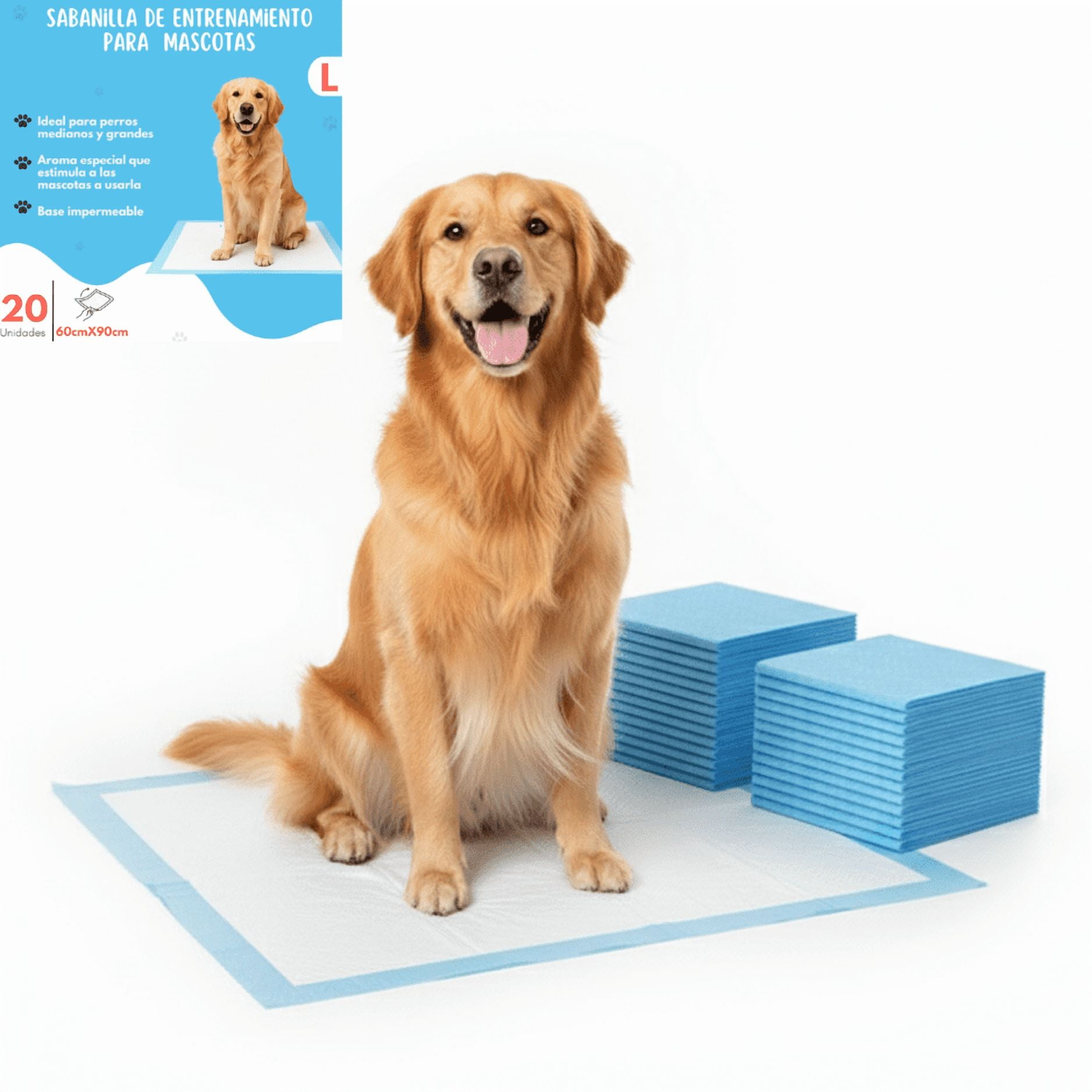 Telotenemos - 20 Pañales Sabanillas Entrenamiento Absorbentes Mascota Perros 60x90cm