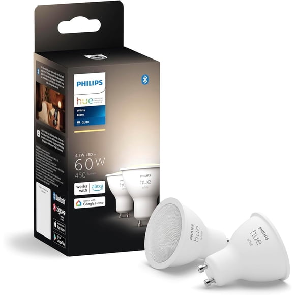 Bombillas LED Philips Hue GU10 60W Luz Blanca Paquete de 2