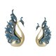thumbnail image 4 of 2x Pareja Estatuas De Cisnes Figuras De Pájaros Esculturas De Resina De Escritorio Azul, 4 of 5