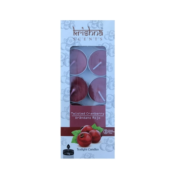 Vela Aromática Tealight Caja 10 Unidades Aroma Arandano Rojo