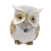 Bothyi - Estatua Decorativa De La Estatua Del Dormitorio Patio De La Escultura Del Dormitorio Figura De Búho En Miniatura Blanca