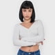thumbnail image 3 of Polera Mujer Manga Larga Broches Gris Corona, 3 of 5