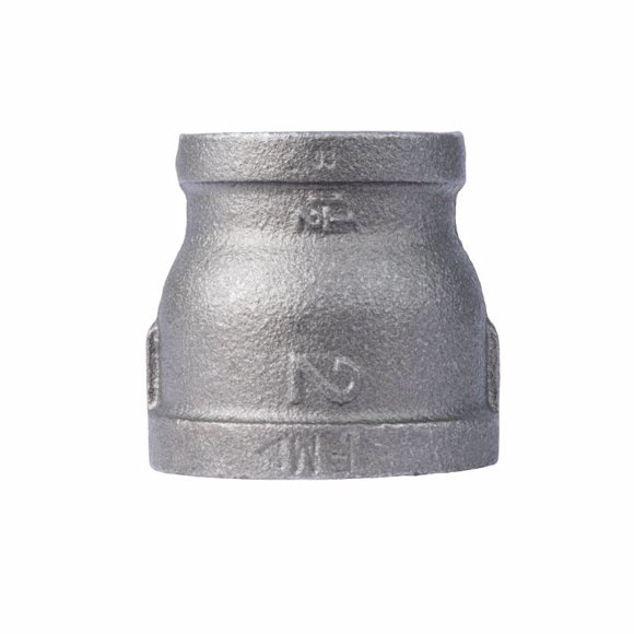 Acoplamiento reductor STZ Industries, hierro maleable negro, 2x1-1/2 pulgadas