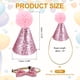 thumbnail image 2 of Sombrero de Cumpleaños para Perros Uxcell y Corbata de Moño, Sombreros Pequeños para Perros Gatos Sombrero de Fiesta de Cumpleaños con Pompones Decoración Ajustable (Rosa, 1 Pza), 2 of 7