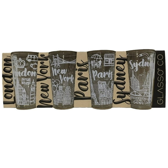 SET 4 VASOS CITY COLLECTION GLASSO