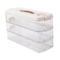 Magideal - Contenedores De Almacenamiento De Alimentos Con Tapa, Organizador De Albóndigas, Caja De Almacenamiento De Alimentos Con Fondo Antiadherente Multifunc 3 Capas