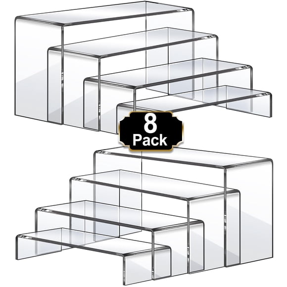 Juego De Elevadores Acrílicos Tamaño Grande 8 Unidades (18 Cm ~ 20 Cm ~ 23 Cm) Transparentes