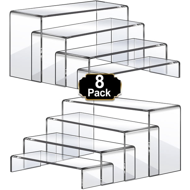 Juego De Elevadores Acrílicos Tamaño Grande 8 Unidades (18 Cm ~ 20 Cm ~ 23 Cm) Transparentes