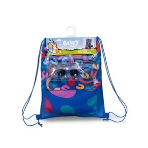 Mashini - Toalla Niño Niña Con Lentes De Sol Y Bolso Bluey