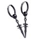 thumbnail image 1 of Pendientes De Acero Inoxidable Clip De Oreja Largo Pendiente De Clip De Oreja Negro 2pcs, 1 of 5