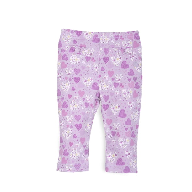 Calza Bebé Niña Estampado Corazones Lila Pillin