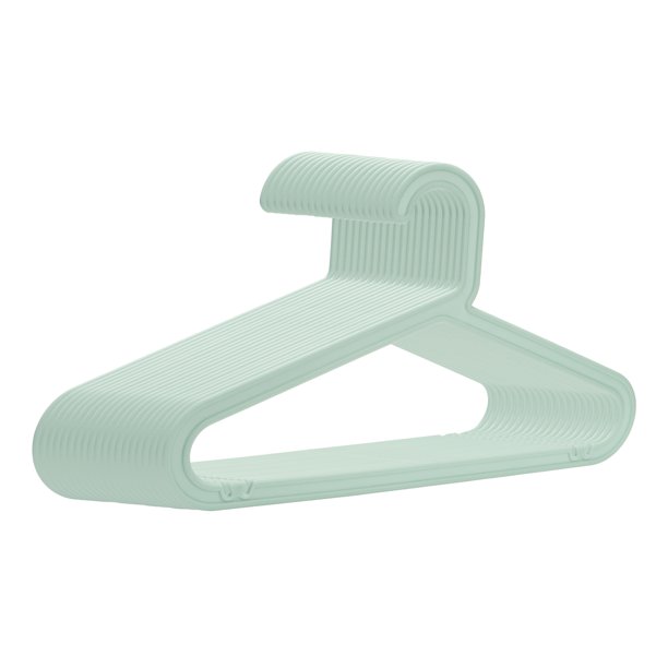 REGALWOVEN 20 Paquete de Perchas para Pantalones, Perchas de Plástico, Perchas Duraderas que Ahorran Espacio para Ropa, Armario, Abrigos, Camisas, Pantalones o Jeans Verde