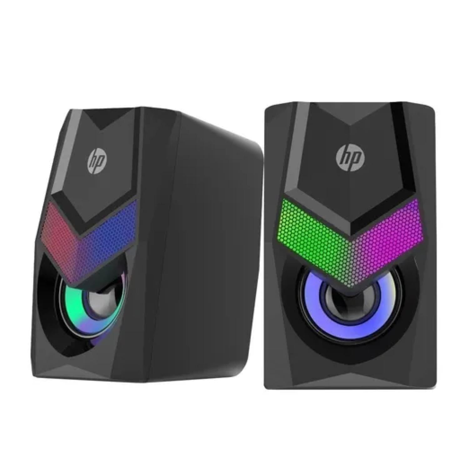 Parlantes Gamer Usb Jack 3.5 Rgb 2x3w Rms Negro Dhe-6000 Hp