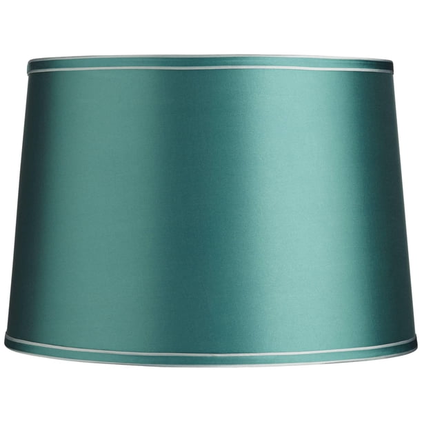 Pantalla de lámpara Springcrest Springcrest 36 x 41 x 28 cm en verde azulado con ribete plateado